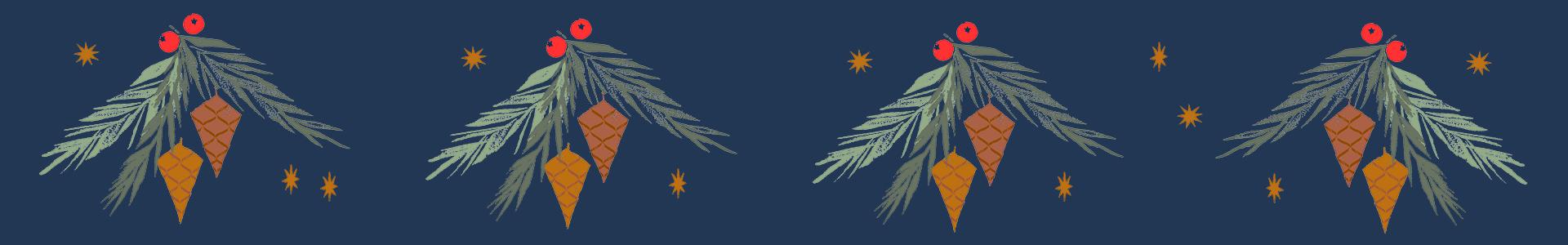 Piirretty kuva k&auml;pyj&auml;, havuja ja t&auml;hti&auml; tummansinisell&auml; taustalla