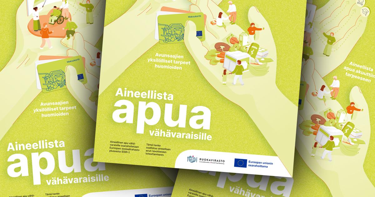 aineellista apua projektin mainosjuliste jossa avoimet kädet