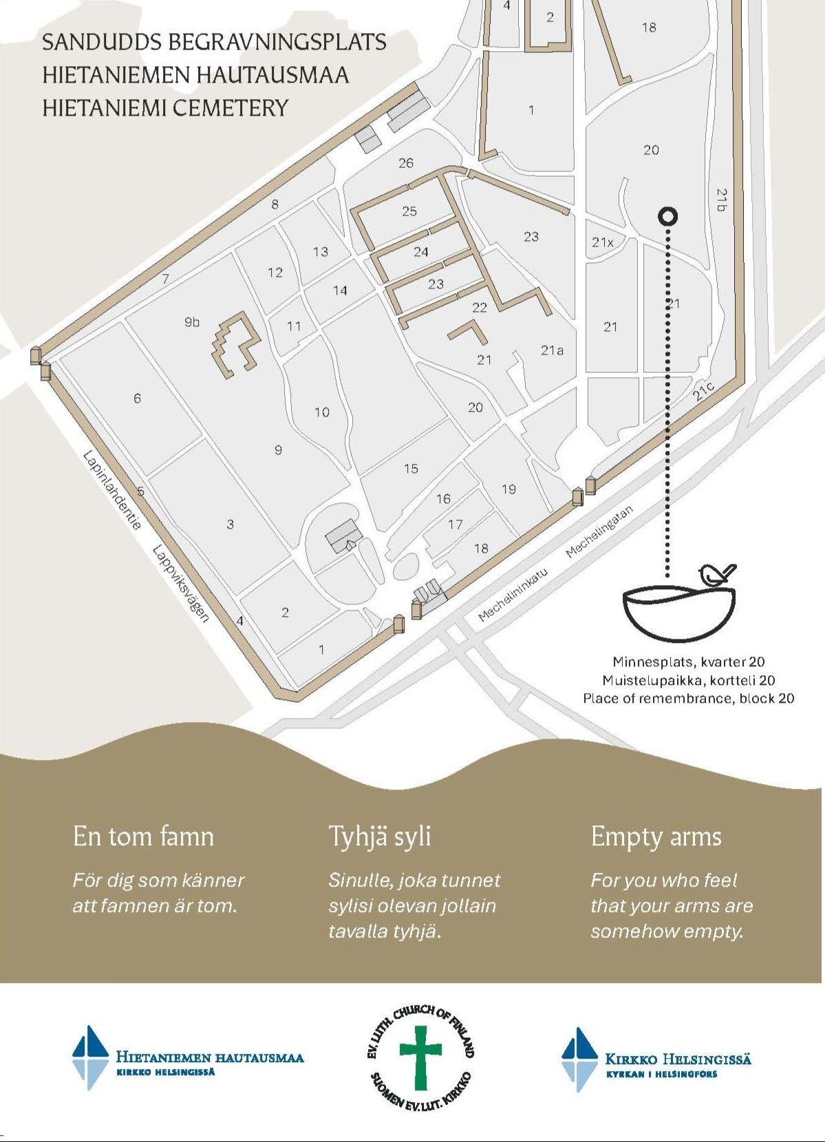 Ett kartblad över Sandudds begravningsplats