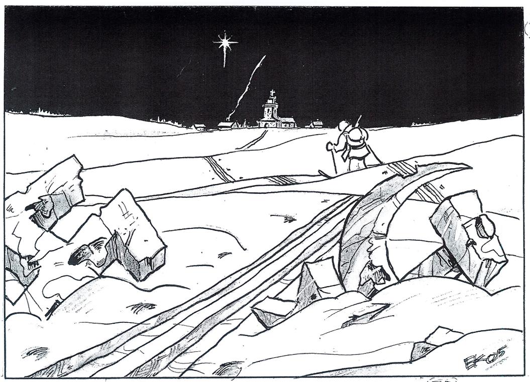 Piirroskuva - Erkki Kuusanmäki - itsenäisyyspäivä