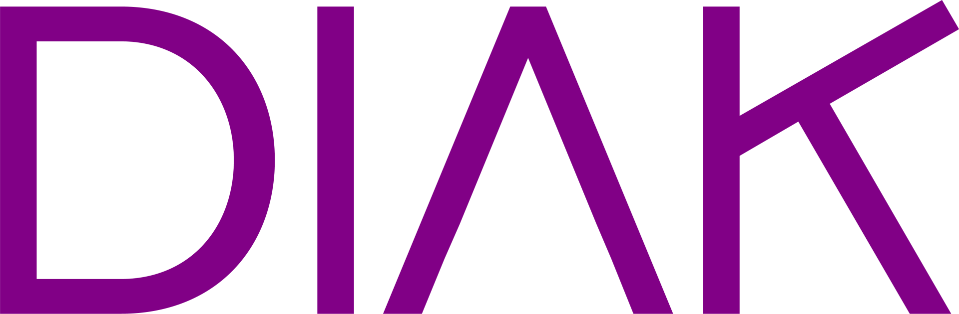 Diakonia-ammattikorkeakoulun logo DIAK violetein kirjaimin