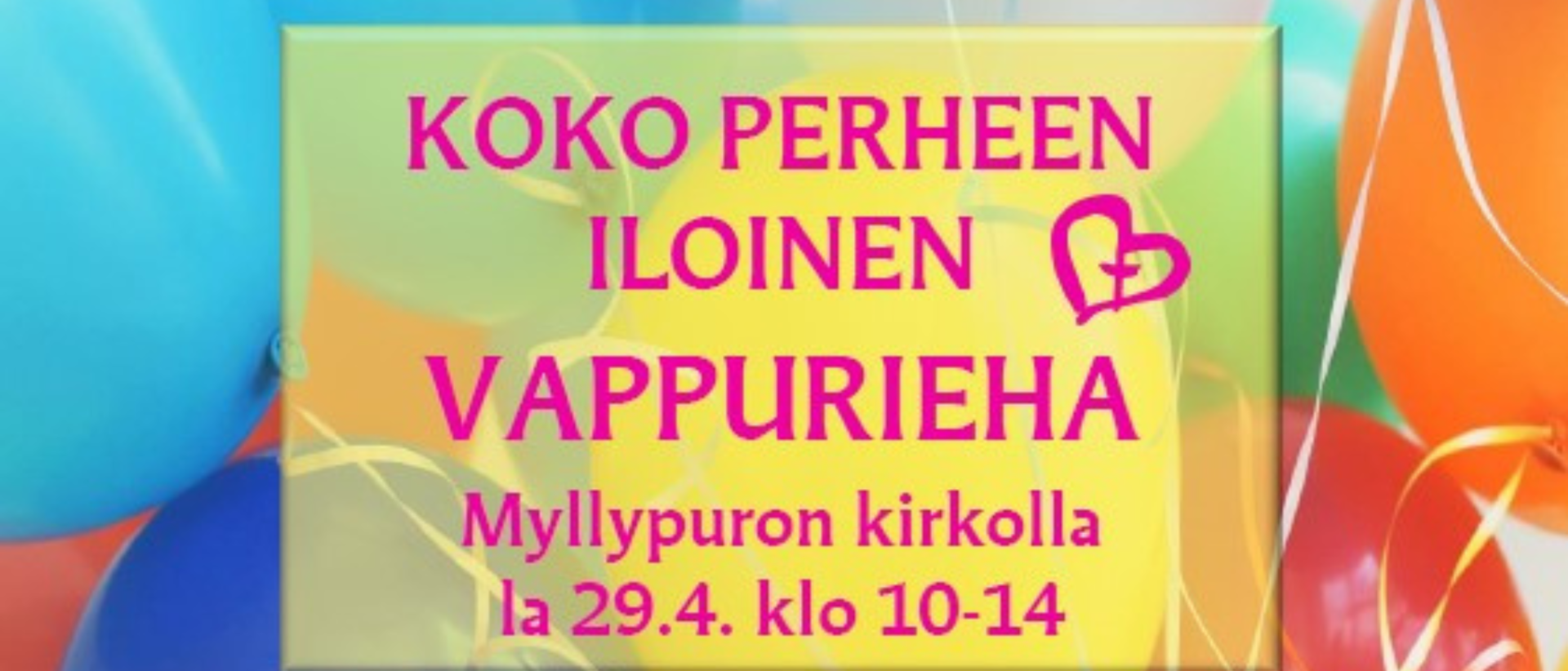 Koko perheen iloinen vappurieha Myllypuron kirkolla