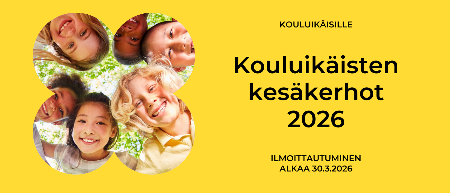 Lapset seisovat ringissä ja katsovat ringin keskellä olevaan kameraan