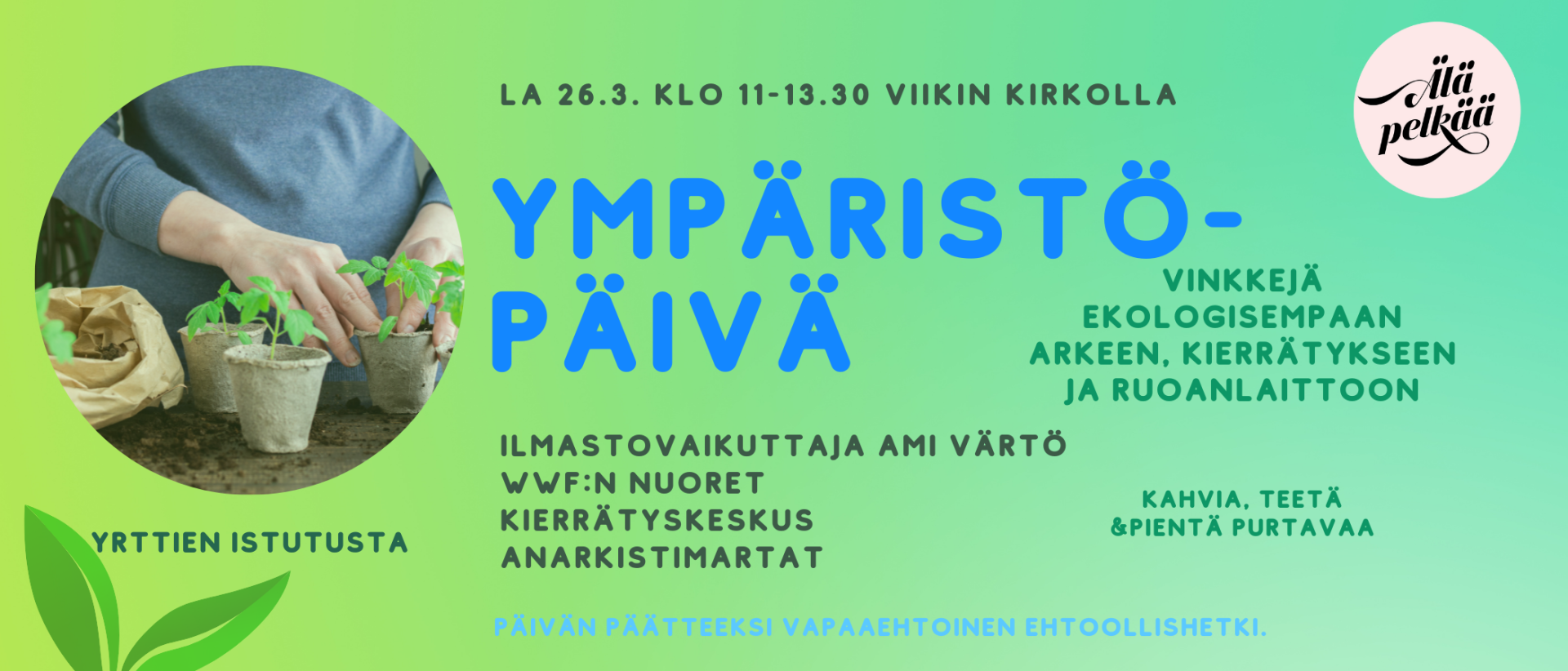 Ympäristöpäivä Viikin kirkolla klo 