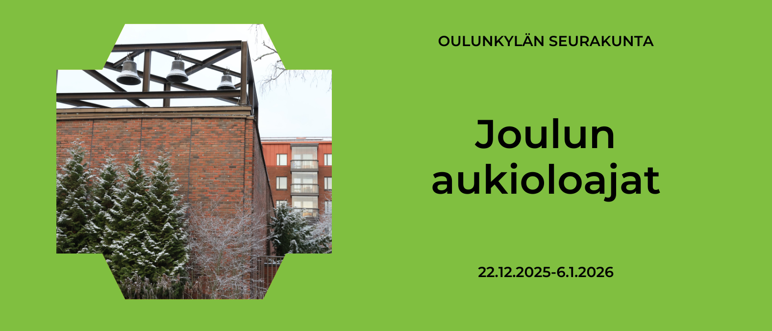 Oulunkylän kirkon kellot, taustalla näkyy uusi kerrostalo