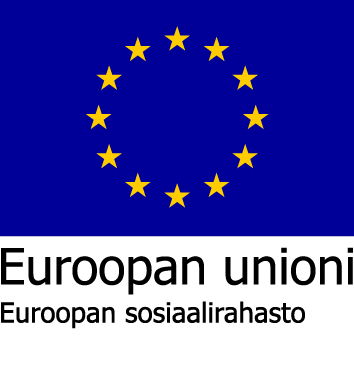 EU:n sosiaalirahaston logo tähtiympyrä sinisellä pohjalla