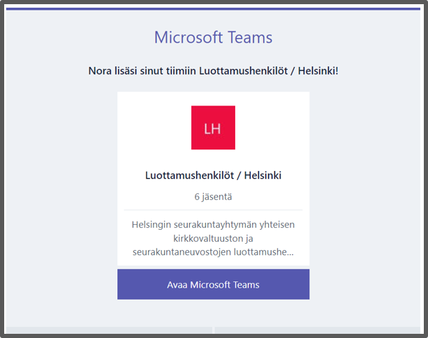 Ohje luottamushenkilöille Teams-kirjautumiseen